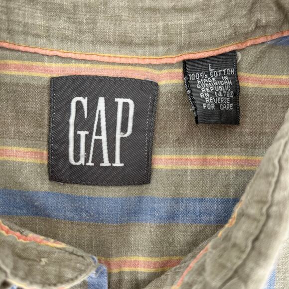 90s GAP striped button down shirt 1990s vintage - Picture 5 of 6